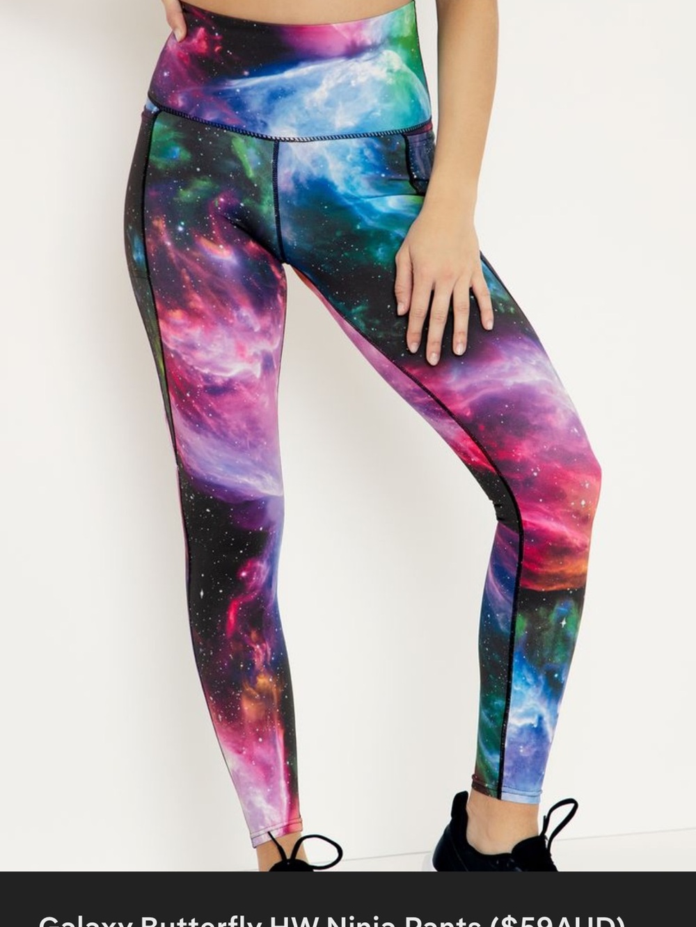 Blackmilk Multicolor Galaxy Print High-Waist Leggings